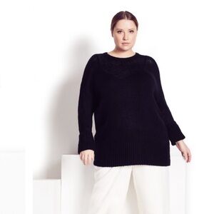 NEWT City Chic Black Crew Neck Sweater Soft Knit